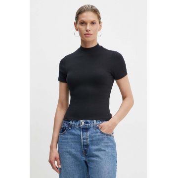 Levi's tricou femei, culoarea negru, cu turtleneck, 001MS