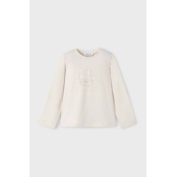 Mayoral longsleeve din bumbac pentru copii culoarea bej, 178