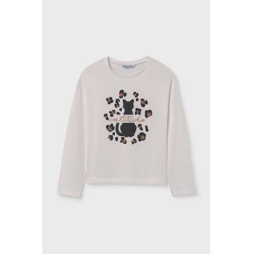 Mayoral longsleeve din bumbac pentru copii culoarea bej, 7014