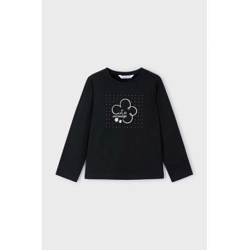 Mayoral longsleeve din bumbac pentru copii culoarea negru, 178