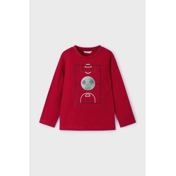 Mayoral longsleeve din bumbac pentru copii culoarea rosu, cu imprimeu, 4044