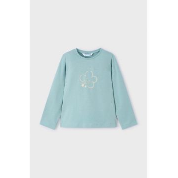 Mayoral longsleeve din bumbac pentru copii culoarea turcoaz, 178