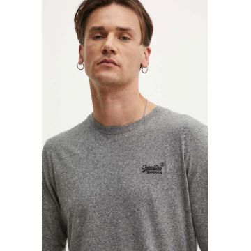 Superdry longsleeve din bumbac culoarea gri, melanj, M6010857A-C6O