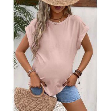 Tricou cu decolteu, Maternity, roz, dama, Shein