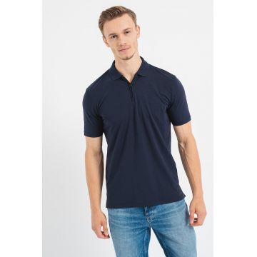 Tricou polo cu fenta cu fermoar Dekok