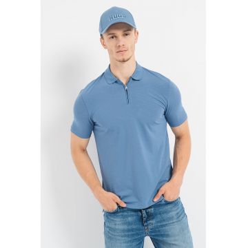 Tricou polo cu fenta cu fermoar Dekok