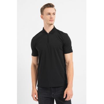 Tricou polo cu fenta cu fermoar Dekok