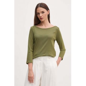 United Colors of Benetton longsleeve din bumbac culoarea verde