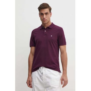 United Colors of Benetton polo de bumbac culoarea violet, neted