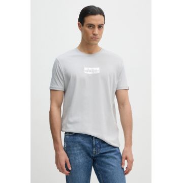 Alpha Industries tricou din bumbac barbati, culoarea gri, cu imprimeu, 148514