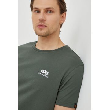 Alpha Industries tricou din bumbac Basic T Small Logo culoarea verde, uni 188505.142-green