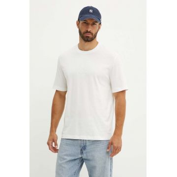 Armani Exchange tricou din bumbac barbati, culoarea alb, cu imprimeu, 6DZTLE ZJ9JZ