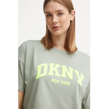 Dkny tricou din bumbac femei, culoarea verde, DP4T9945