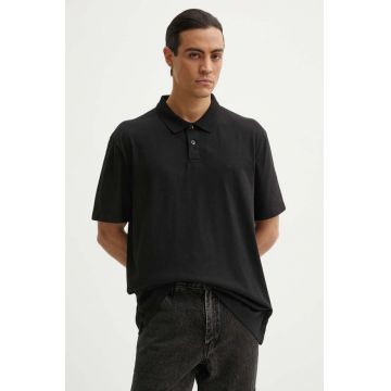 Levi's polo de bumbac culoarea negru, neted, A6735