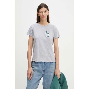 Levi's tricou din bumbac femei, culoarea gri, 17369