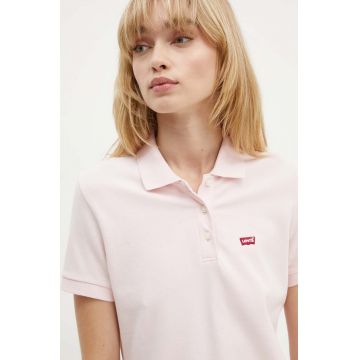 Levi's tricou polo femei, culoarea roz