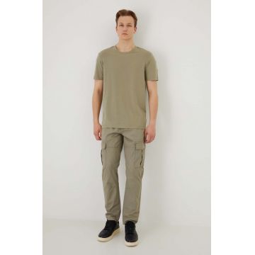 Medicine tricou barbati, culoarea verde, neted