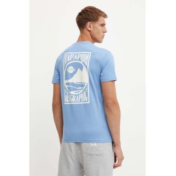 Napapijri tricou din bumbac S-Mele barbati, cu imprimeu, NP0A4IN4I821