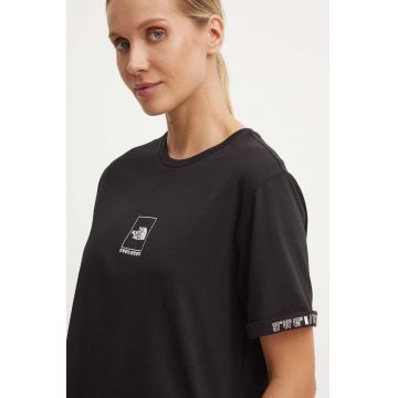 The North Face tricou din bumbac Coordinates Tee femei, culoarea negru, NF0A89CJJK31