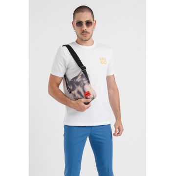 Tricou din bumbac cu decolteu la baza gatului