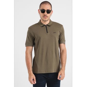 Tricou polo cu fenta cu fermoar Dalomino