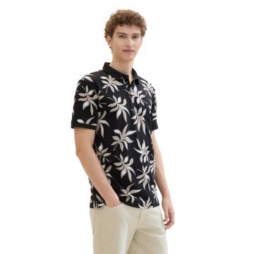 Tricou polo de bumbac cu imprimeu floral