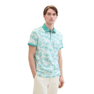 Tricou polo de bumbac cu imprimeu tropical