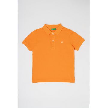 Tricou polo din bumbac pique cu logo