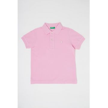 Tricou polo din bumbac pique cu logo