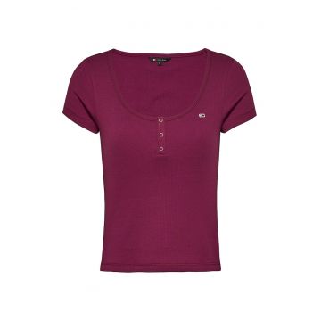 Tricou slim fit din amestec de bumbac organic