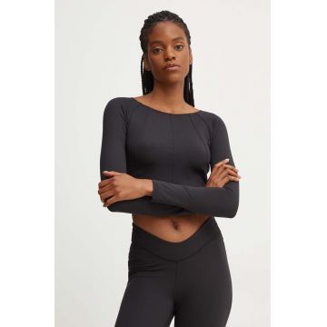 adidas Performance longsleeve de yoga Yoga culoarea negru, IS6714