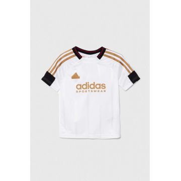 adidas tricou copii J NP TEE culoarea alb, cu imprimeu, IW1530