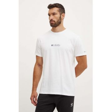 Columbia tricou barbati, culoarea alb, cu imprimeu