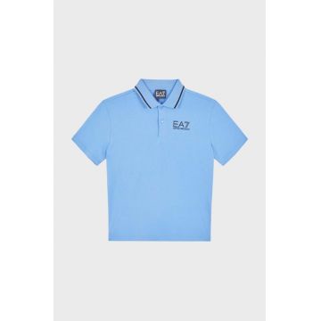 EA7 Emporio Armani tricouri polo din bumbac pentru copii neted