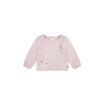 Levi's longsleeve bebelusi LS PUFF DETAIL TOP culoarea roz, 1EK965