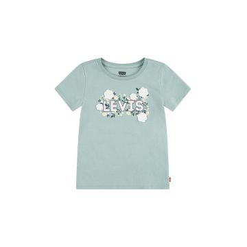 Levi's tricou de bumbac pentru copii WILDFLOWERS BATWING TEE culoarea turcoaz, 3EL036