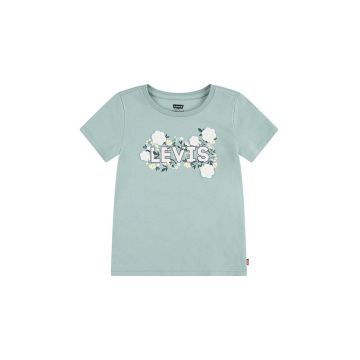 Levi's tricou de bumbac pentru copii WILDFLOWERS BATWING TEE culoarea turcoaz, 4EL036