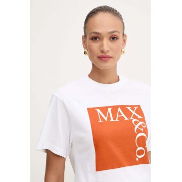 MAX&Co. tricou din bumbac femei, culoarea alb, 2428976024200