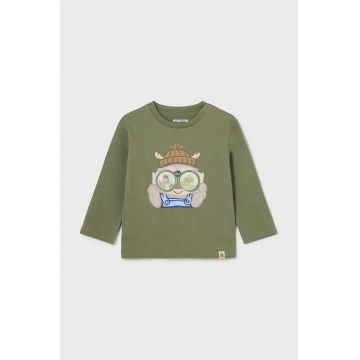 Mayoral longsleeve din bumbac pentru bebeluși culoarea verde, cu imprimeu, 2036