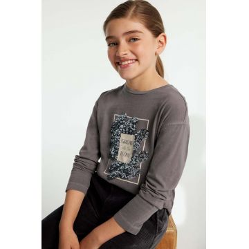 Mayoral longsleeve din bumbac pentru copii culoarea gri, 7010