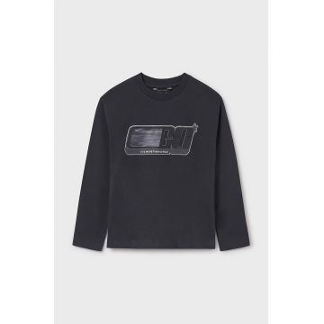 Mayoral longsleeve din bumbac pentru copii culoarea gri, cu imprimeu, 7088