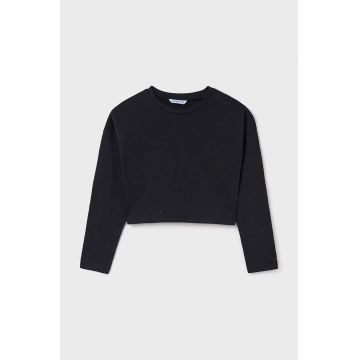 Mayoral longsleeve din bumbac pentru copii culoarea negru, 7094