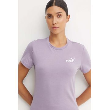 Puma tricou din bumbac culoarea violet