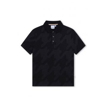 Tricou polo cu imprimeu houndstooth