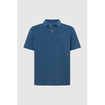 Tricou polo de bumbac cu aspect pique