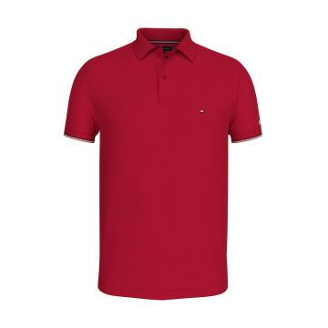 Tricou polo slim fit din amestec de bumbac organic