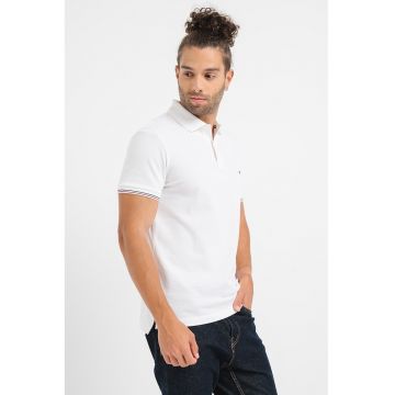 Tricou polo slim fit din amestec de bumbac organic