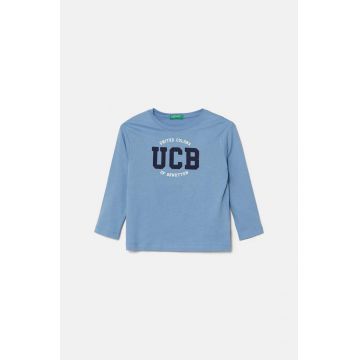 United Colors of Benetton longsleeve din bumbac pentru copii cu imprimeu, 3I1XG10F2