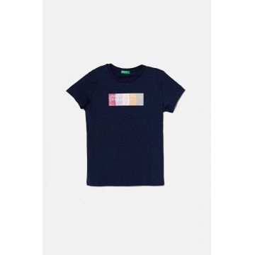 United Colors of Benetton tricou de bumbac pentru copii culoarea albastru marin, 3I1XC10JQ