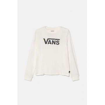 Vans longsleeve din bumbac pentru copii GR BLOOMER DROP culoarea bej, VN000K97FS81